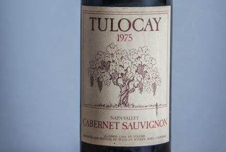 Label of Tulocay 1975 Cabernet Sauvignon wine bottle.
