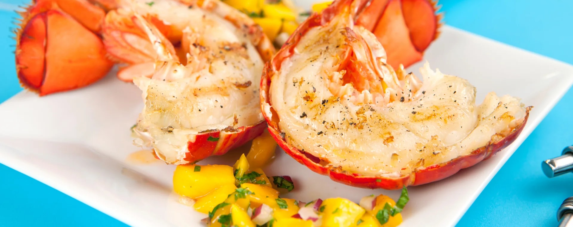 Grilled Caribbean Lobster Tails with Mango Salsa