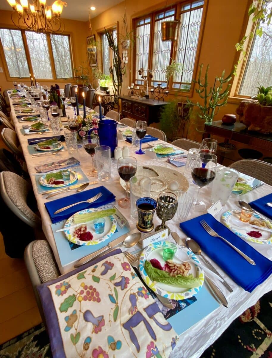 Seder table