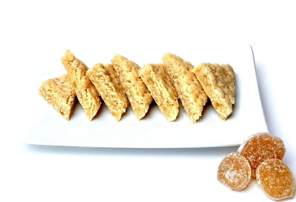 Crystallized ginger shortbread