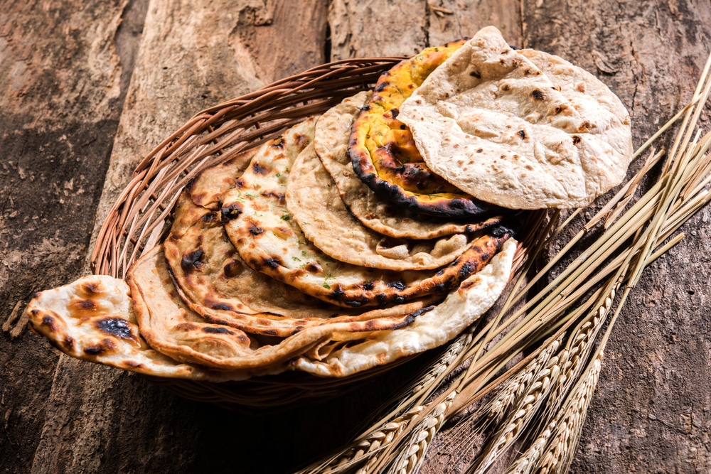 Platter of various Indian Breads