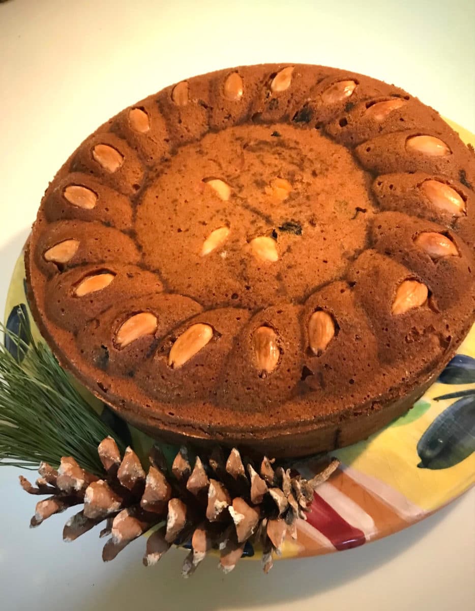 Baked Dundee Almond Cake with almond toppings