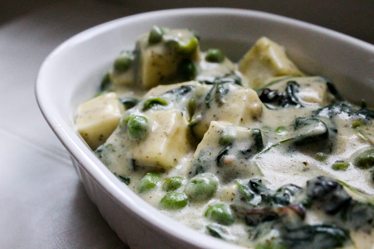 Creamy dish showcasing variations of béchamel sauce with vegetables.