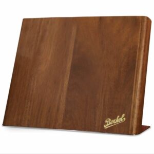 Berkel brown acacia knife block on white