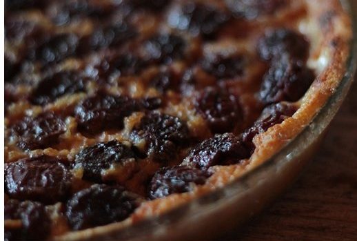 Baked Cherry Clafoutis with a caramelized top.