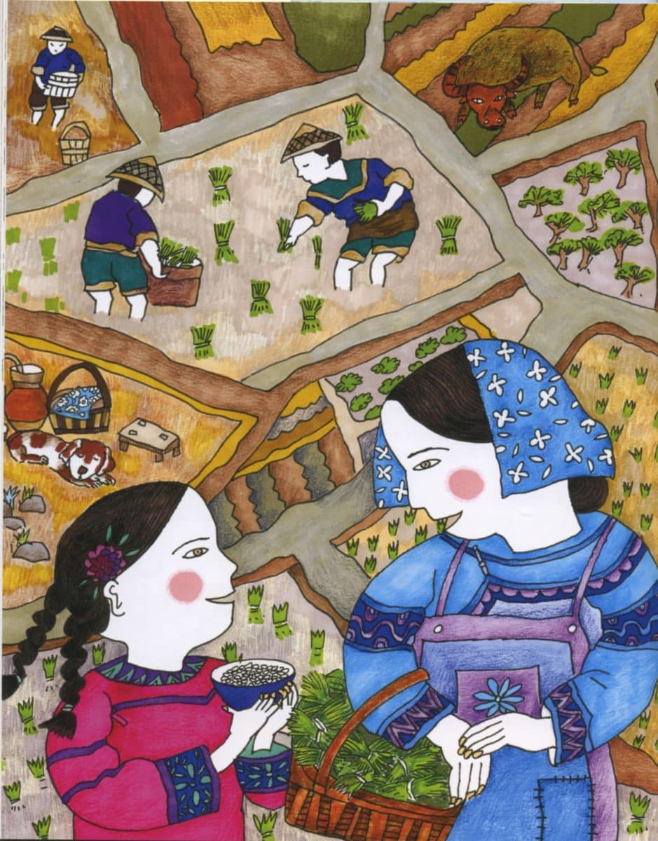 Illustrated scene from the book "Chinese Fairy Tale Feasts"