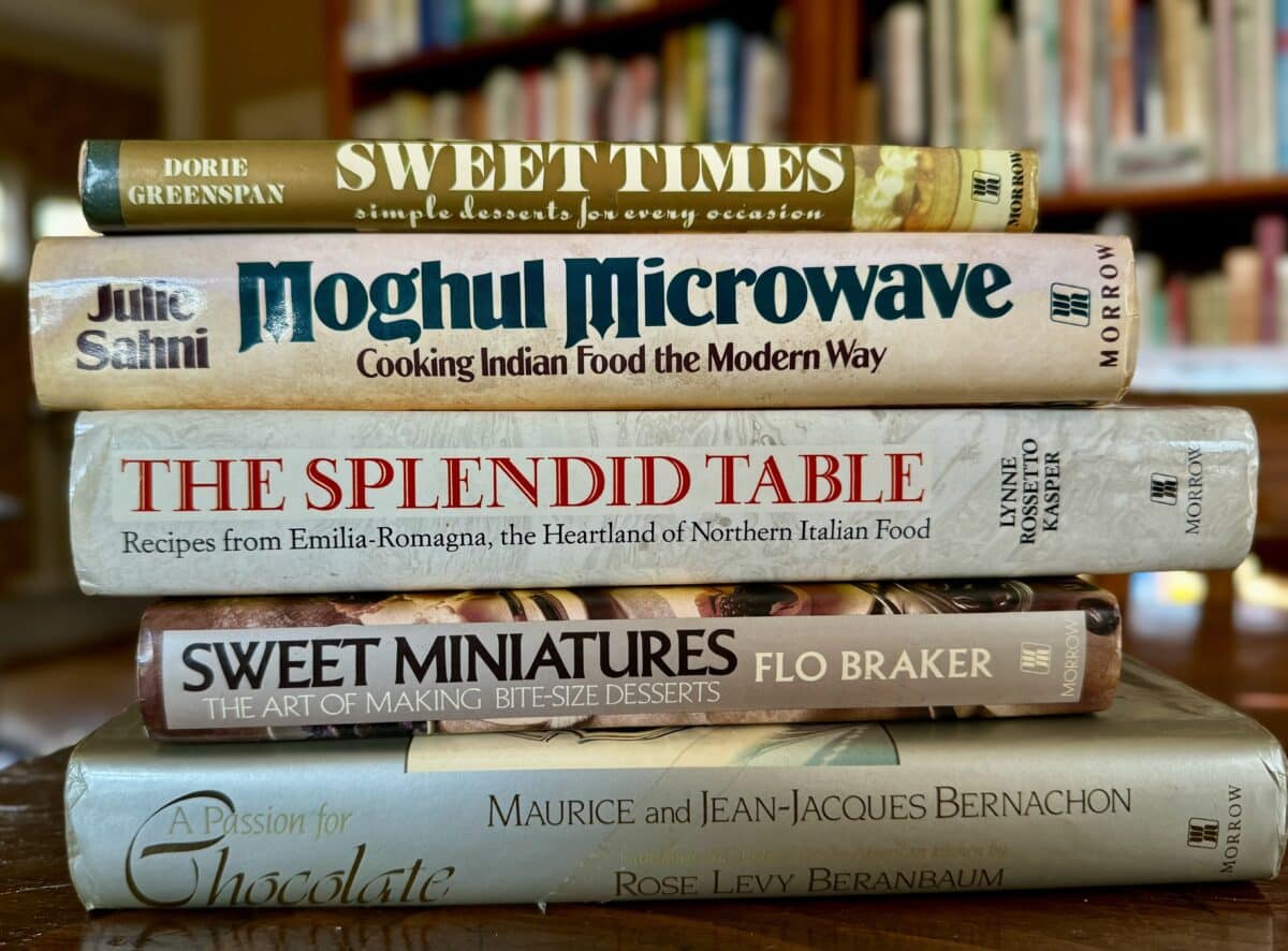 Stack of cookbooks