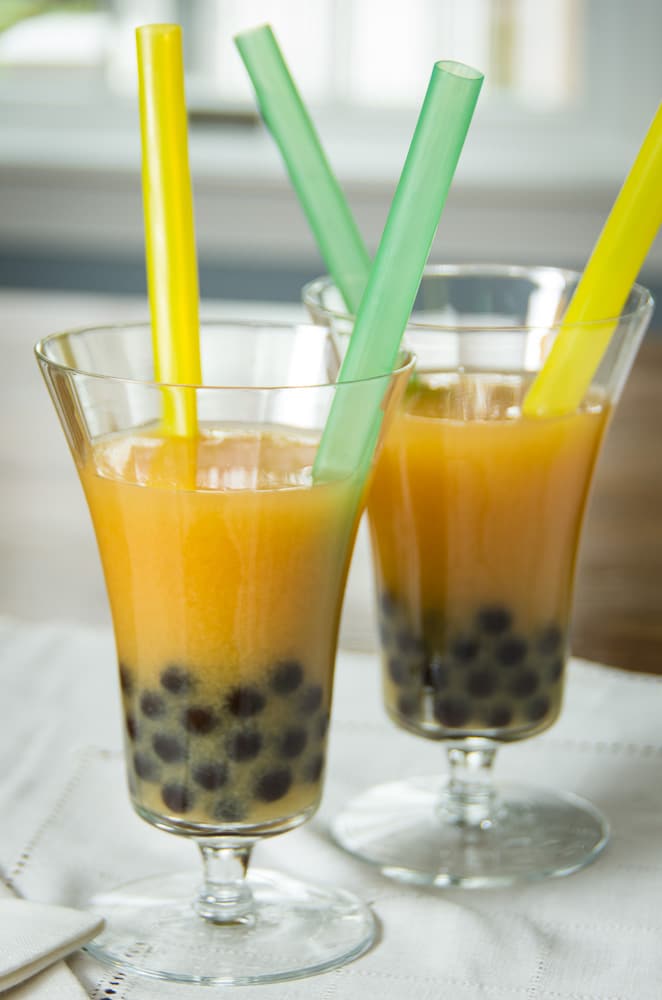 Homemade bubble tea ready to be served