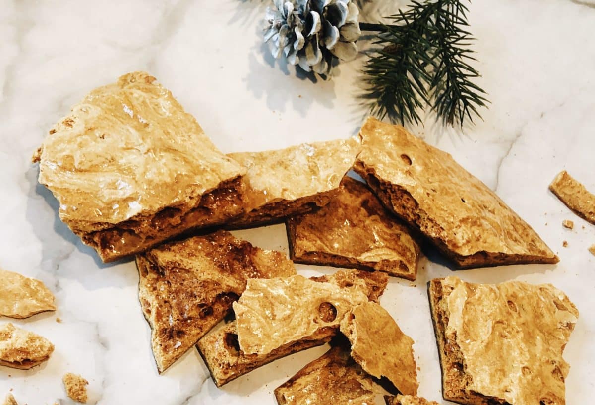 Close-up of honeycomb candy