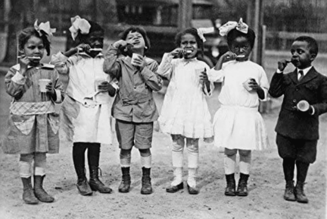 Black children eating ice cream