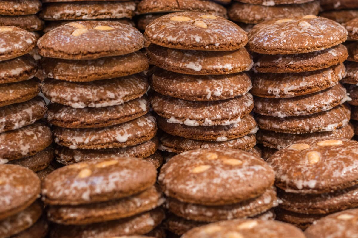 Stacks of Lebkuchen in Nuremberg