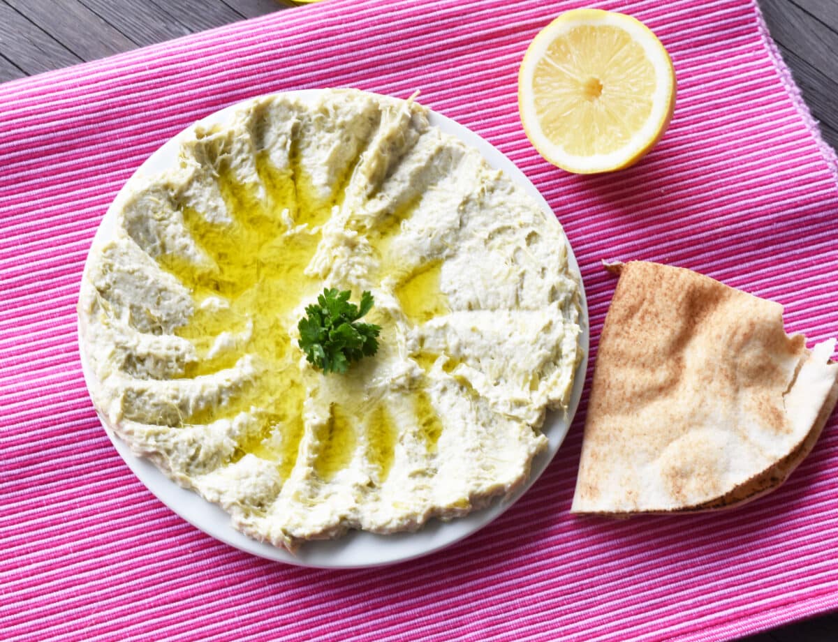Lebanese collard stalk dip