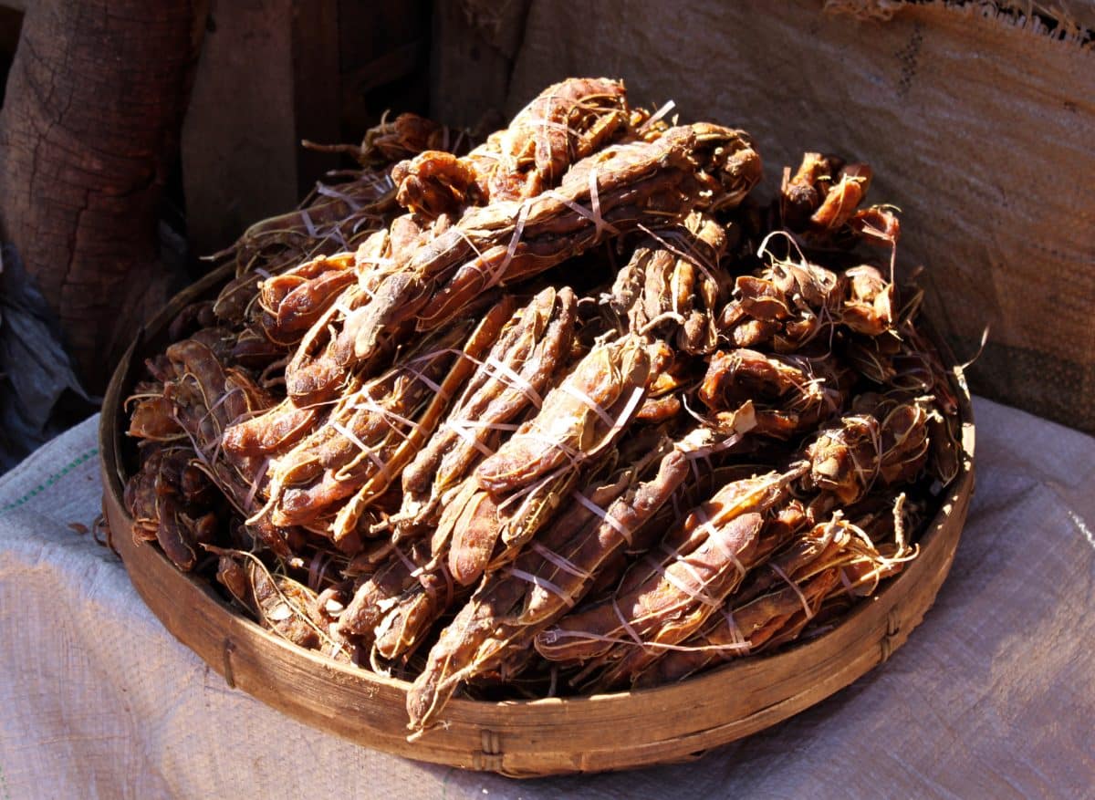 Display of Musika, the native tamarind, in Dambwa Market in Livingstone.