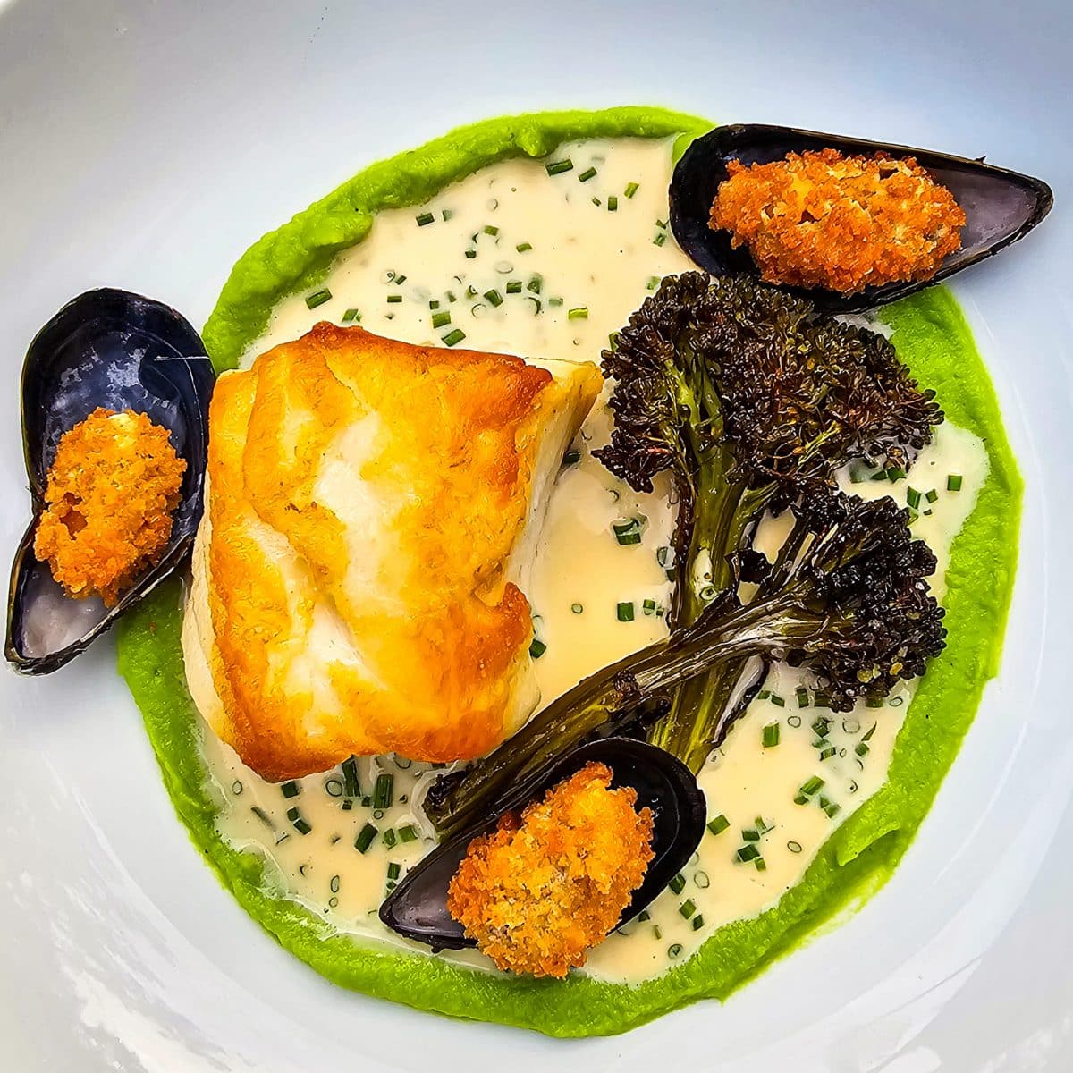sea bass mussels and lillet