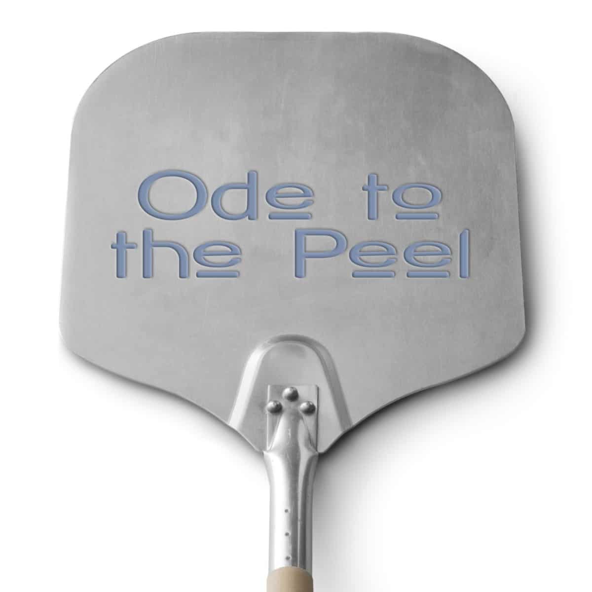 Close-up view of "Ode to the Peel" inscription
