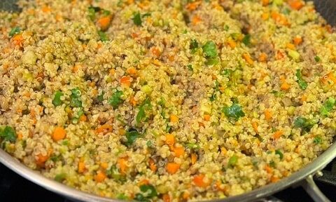 Close-up of quinoa pilaf