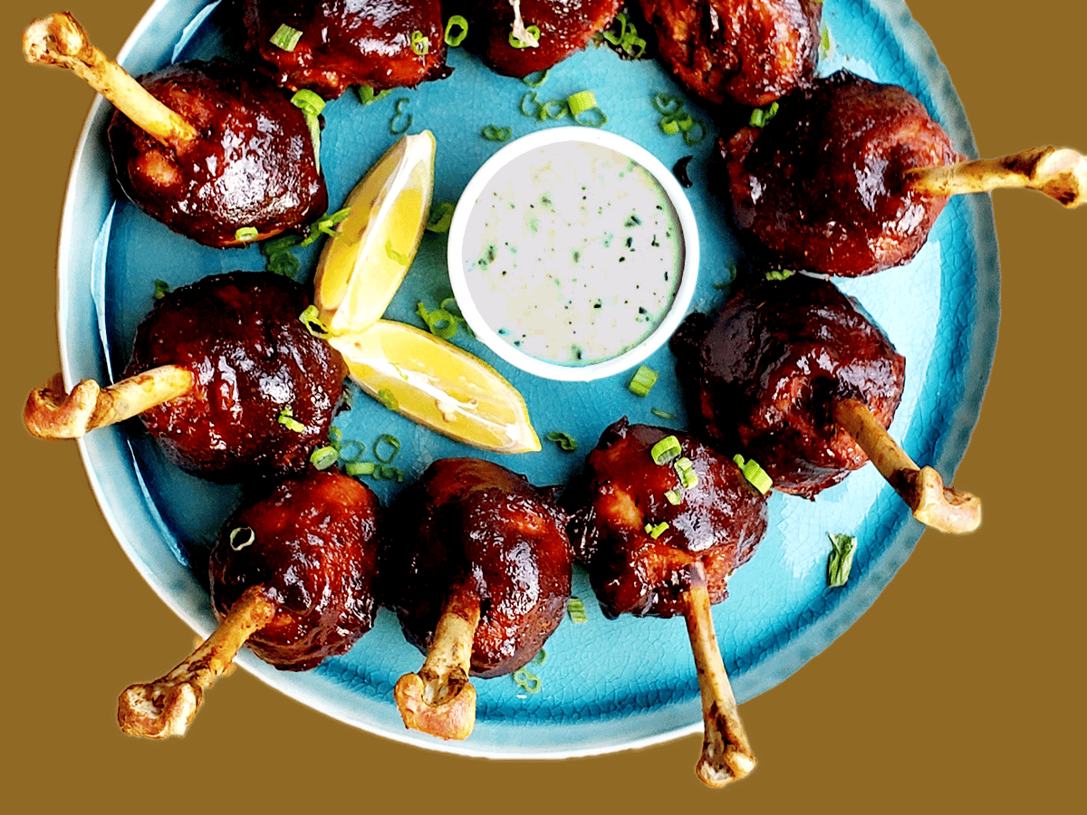 Delicious smoked chicken lollipops
