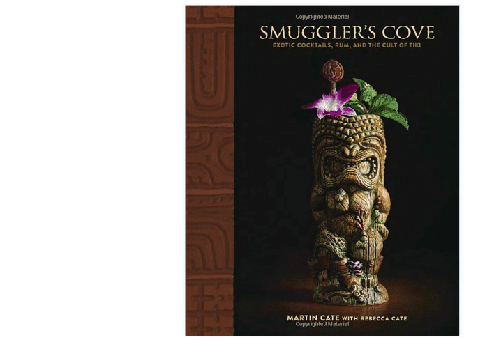 Cover of the book "Smuggler's Cove" featuring a tiki statue drink