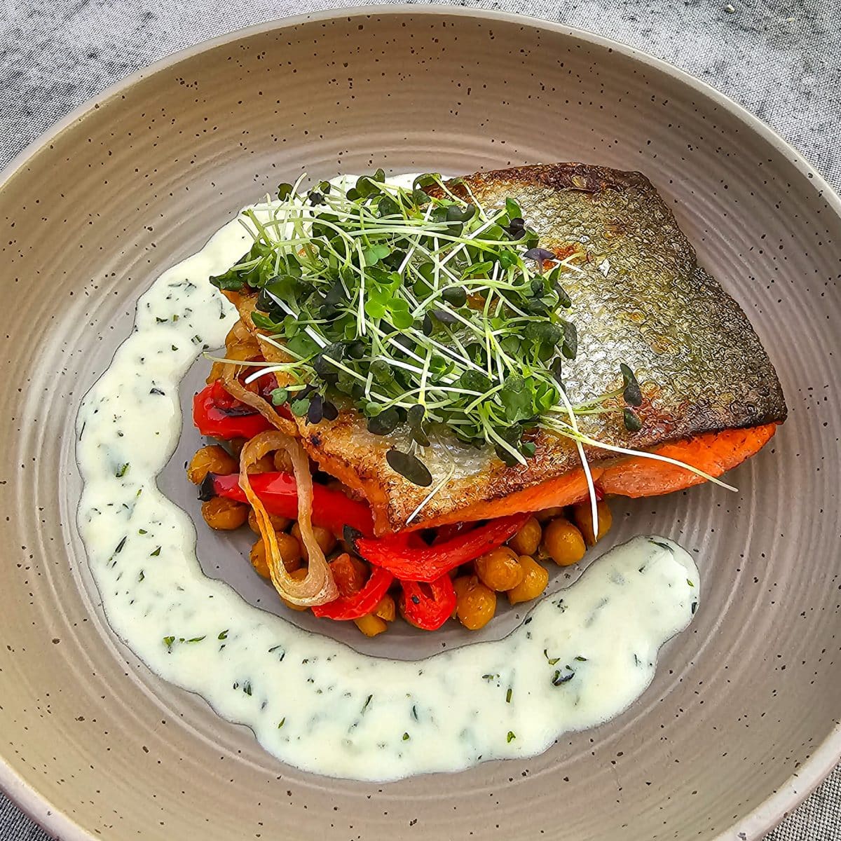 Pan-seared sockeye salmon