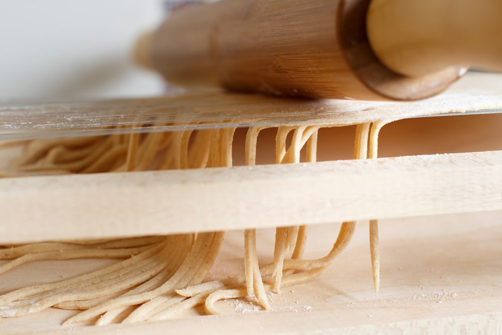 Traditional pasta making tool called a chitarra