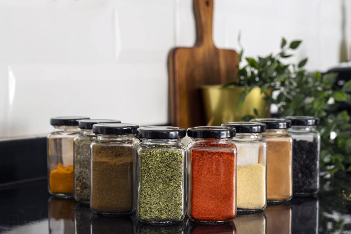 spices in jars