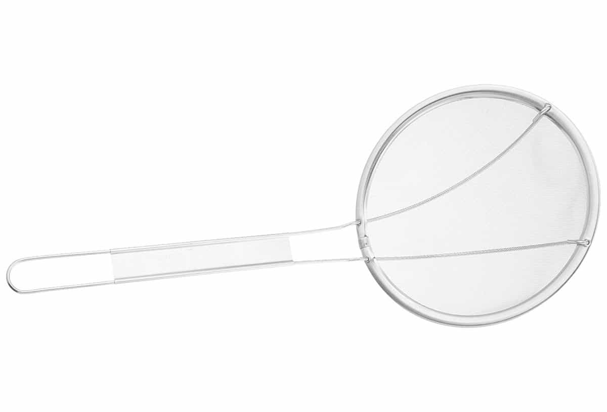 6-inch diameter stainless steel strainer with handle