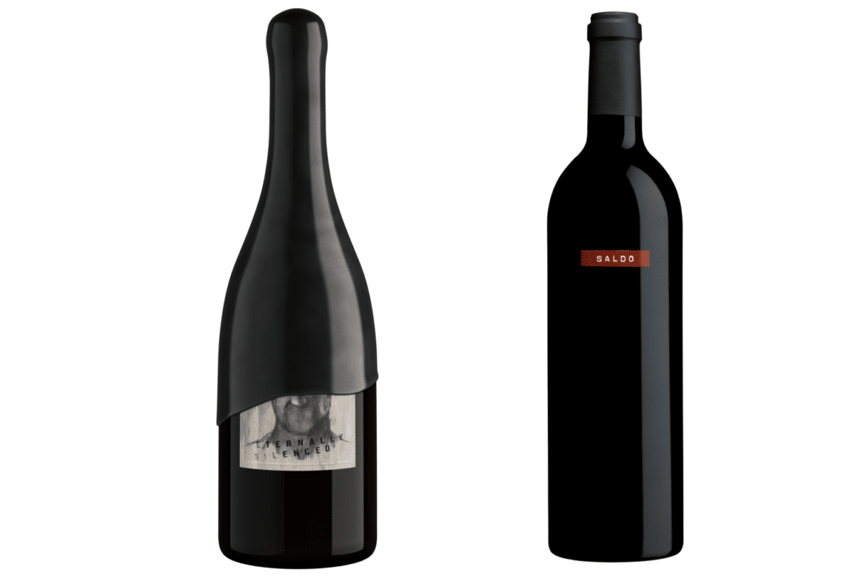 Two wine bottles; one labeled "The Prisoner" and the other "Saldo".